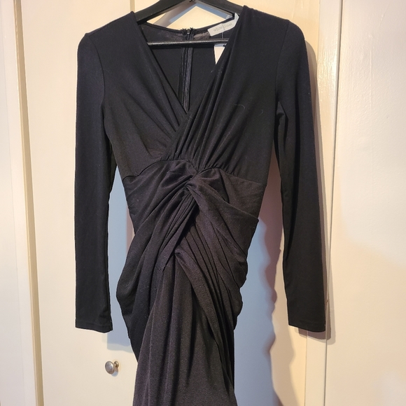 BNWT flattering White Closet black wrap dress - Picture 1 of 5